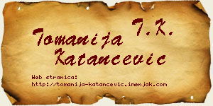 Tomanija Katančević vizit kartica